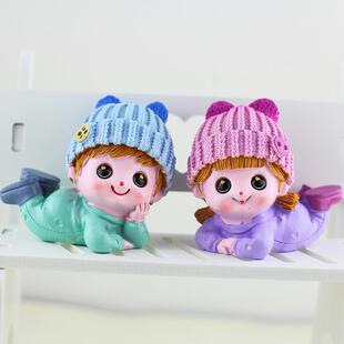 新款大眼睛俏皮精灵娃娃客厅卧室房间桌面人物摆设汽车内饰品摆件