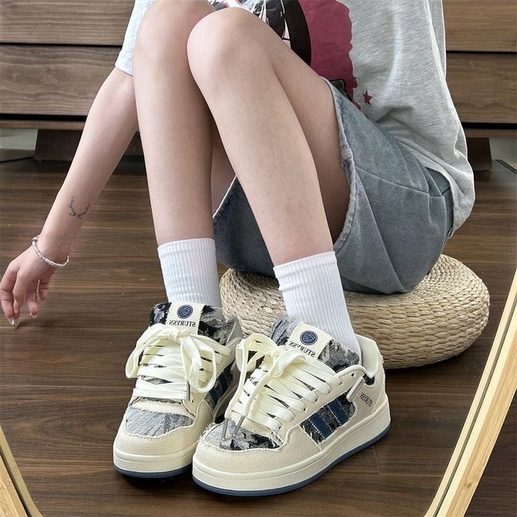 休闲鞋高颜复古面包牛仔老爹鞋