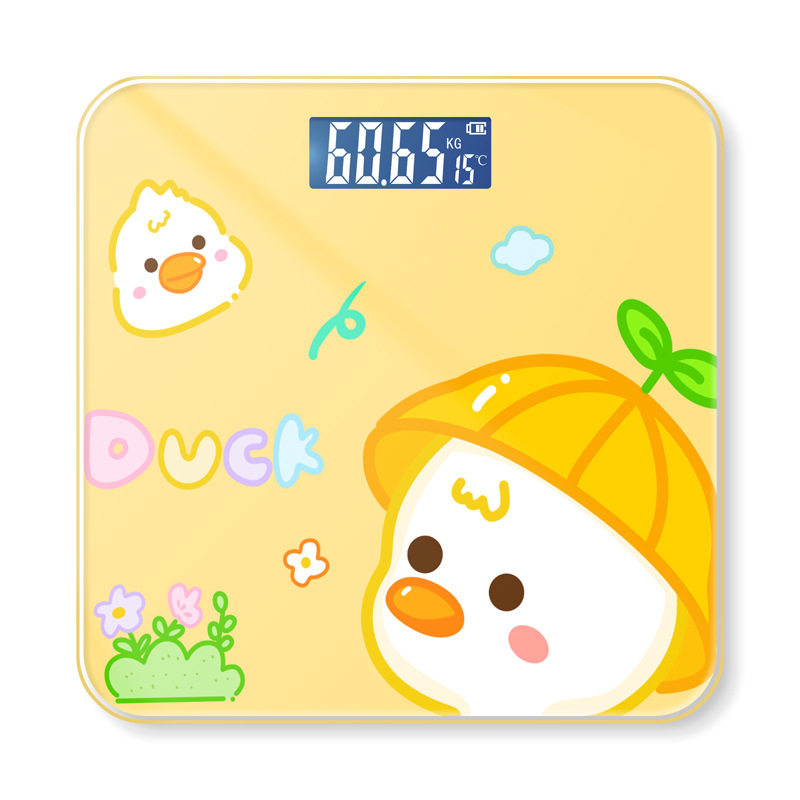 202新款电子秤家用体重秤可爱卡通款可充电精准人体称重宿舍女生