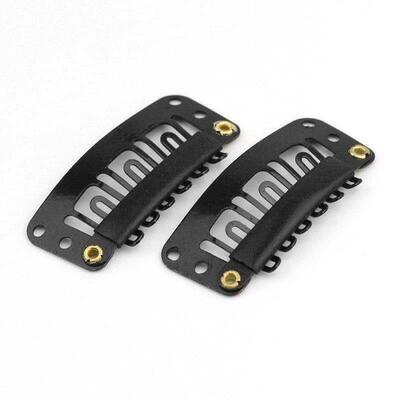 20pcs Hairp 32mm Hair Extension Clips Black Color Snap Cl