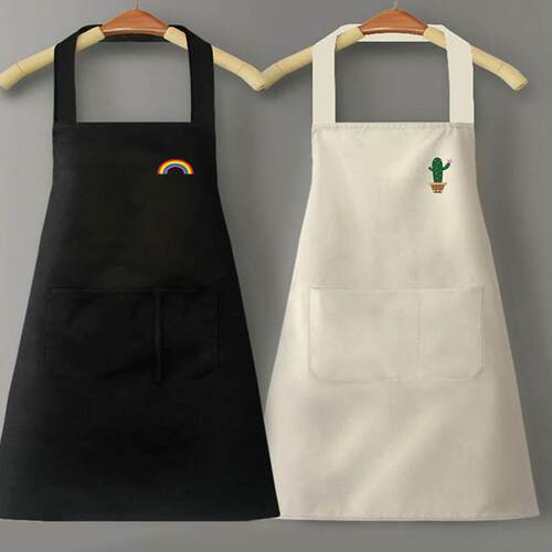 Cute Korean-style apron for home use, designed with cactus a