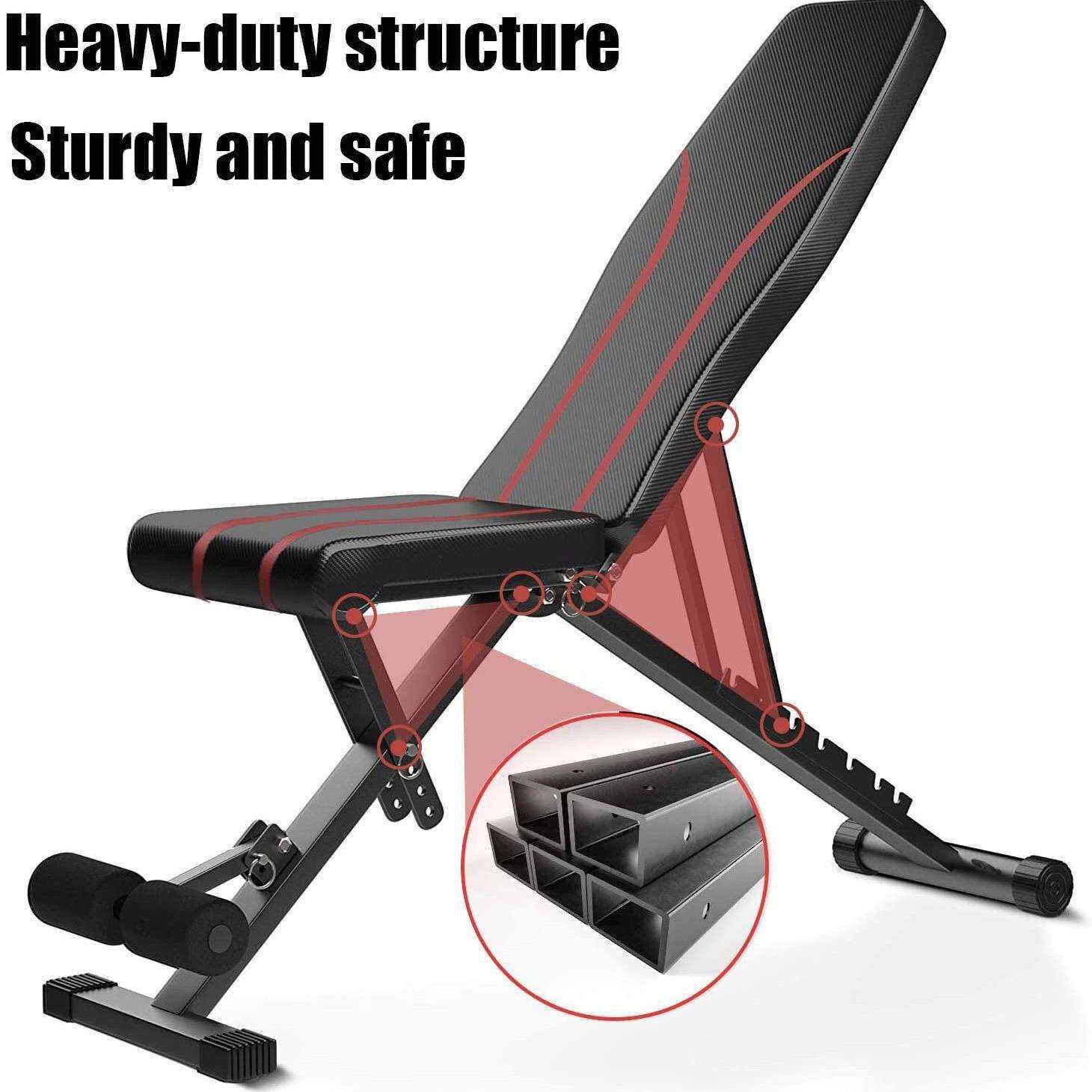 哑铃凳仰卧起坐居家健身多功能辅助器可折叠健身椅飞鸟卧推凳