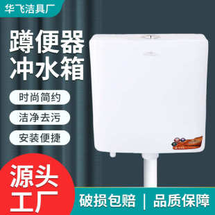 厕所水箱冲水器家用卫生间抽水箱 现代简约蹲便器水箱双按钮手按式