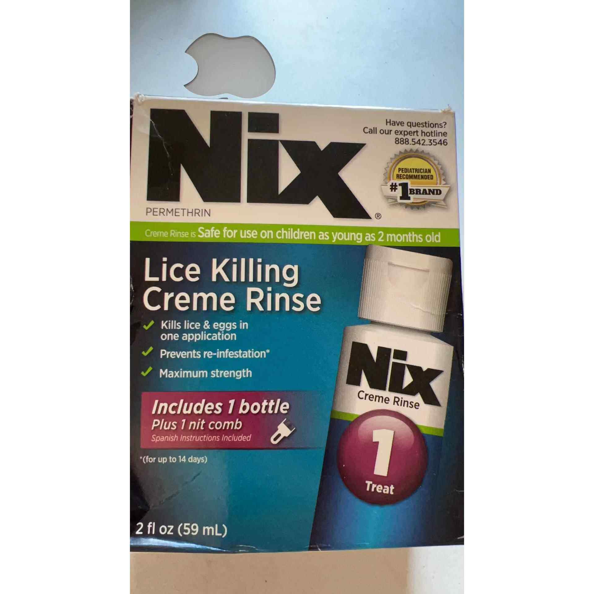 现Nix Nix Lice Treatment Creme Rinse And Nit Removal Comb