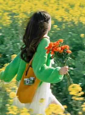 欧洲站2025春装搭配一整套小个子减龄绿色针织开衫连衣裙两件套女