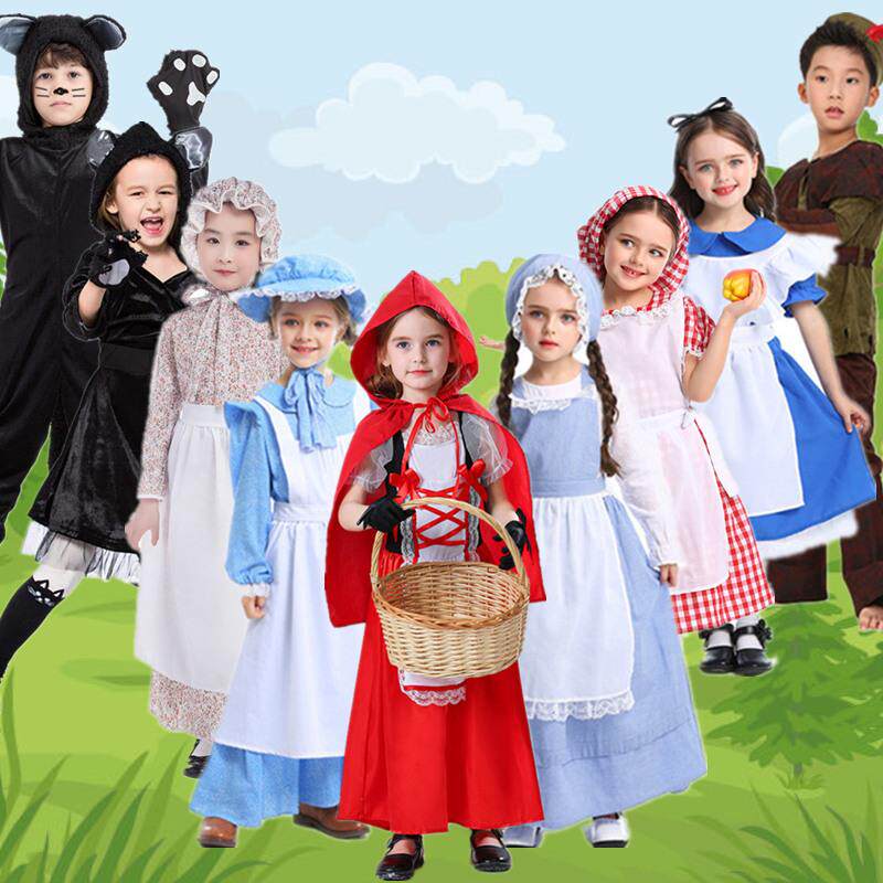 童话故事小红帽cos服万圣节儿童服装女童妈妈大灰狼外婆演出服装