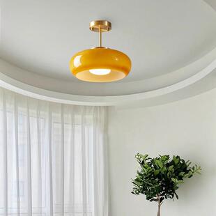 黄铜吊灯中古餐厅过道玄关衣帽间日式 复古阳台入户北欧卧室吸顶灯