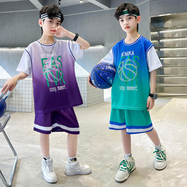 儿童篮球服夏季套装梅西10号球衣，男童中大童运动速干短袖时尚童装