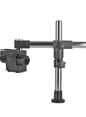 单臂显微镜黑色支架镜头孔径76mm水平移动235mm立柱直径32mm