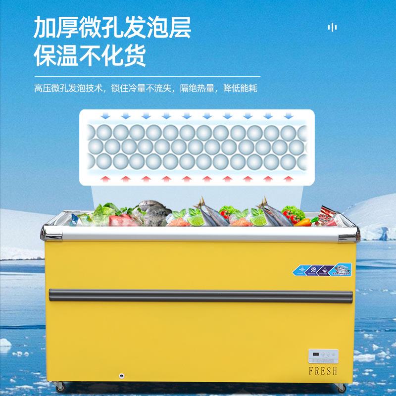 加深岛柜 铜管制冷大容量深岛柜肉类海鲜保鲜展示柜 商用冷冻柜