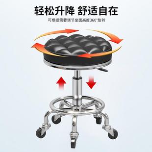 优选升降凳子靠背吧台椅加高美容高脚凳滑轮收银台旋转升降万向轮