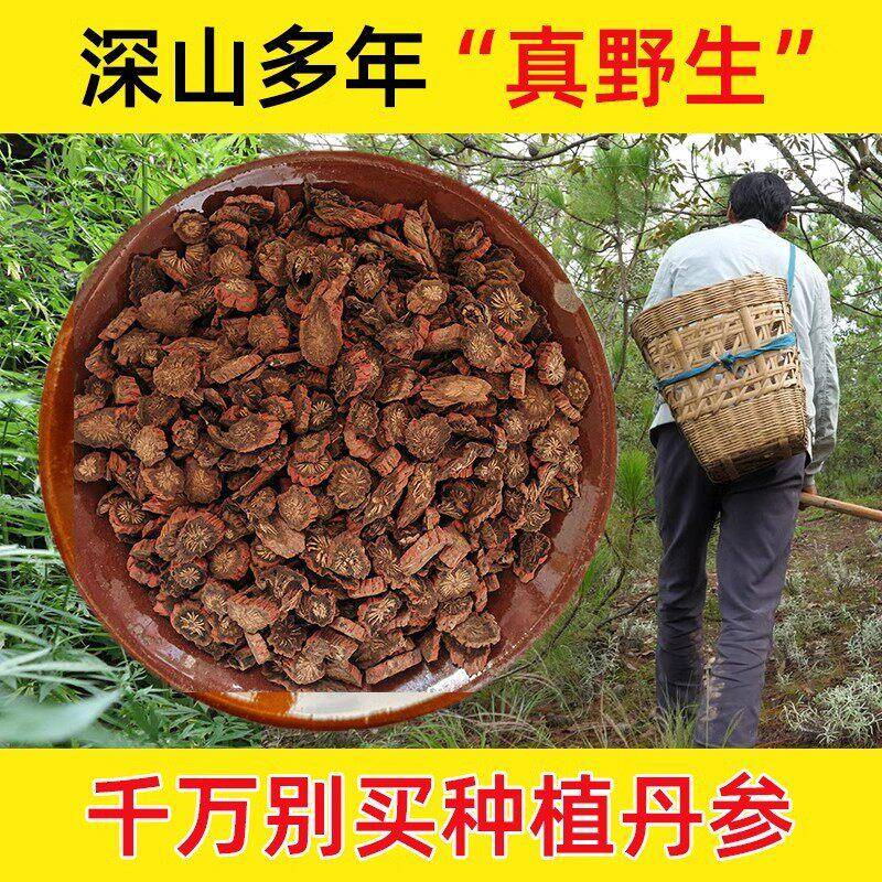 山里野生紫丹参中药材正品无硫天然精选片药用丹参泡水可打粉正宗