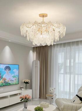 法式轻奢UXK水晶玻璃奶灯油客厅灯20款25新网红餐厅灯设计风师卧