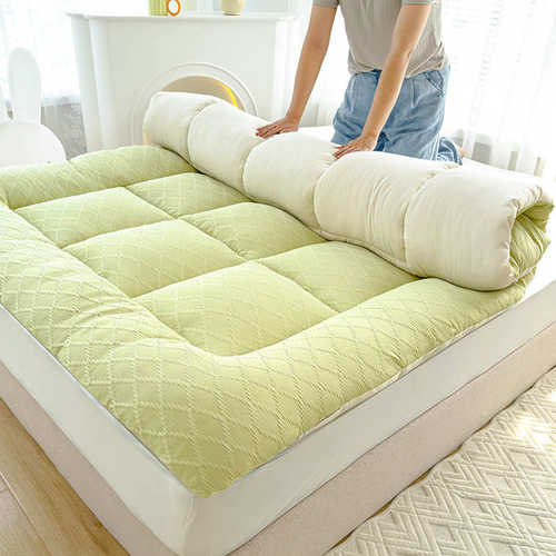 厂家直销泡泡纱提花纯色床垫家用床褥子宿舍学生加厚羽丝棉厂家批