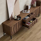 简约家用长方形轻斗现代柜客厅茶电视柜茶几奢实木设计师水柜中古