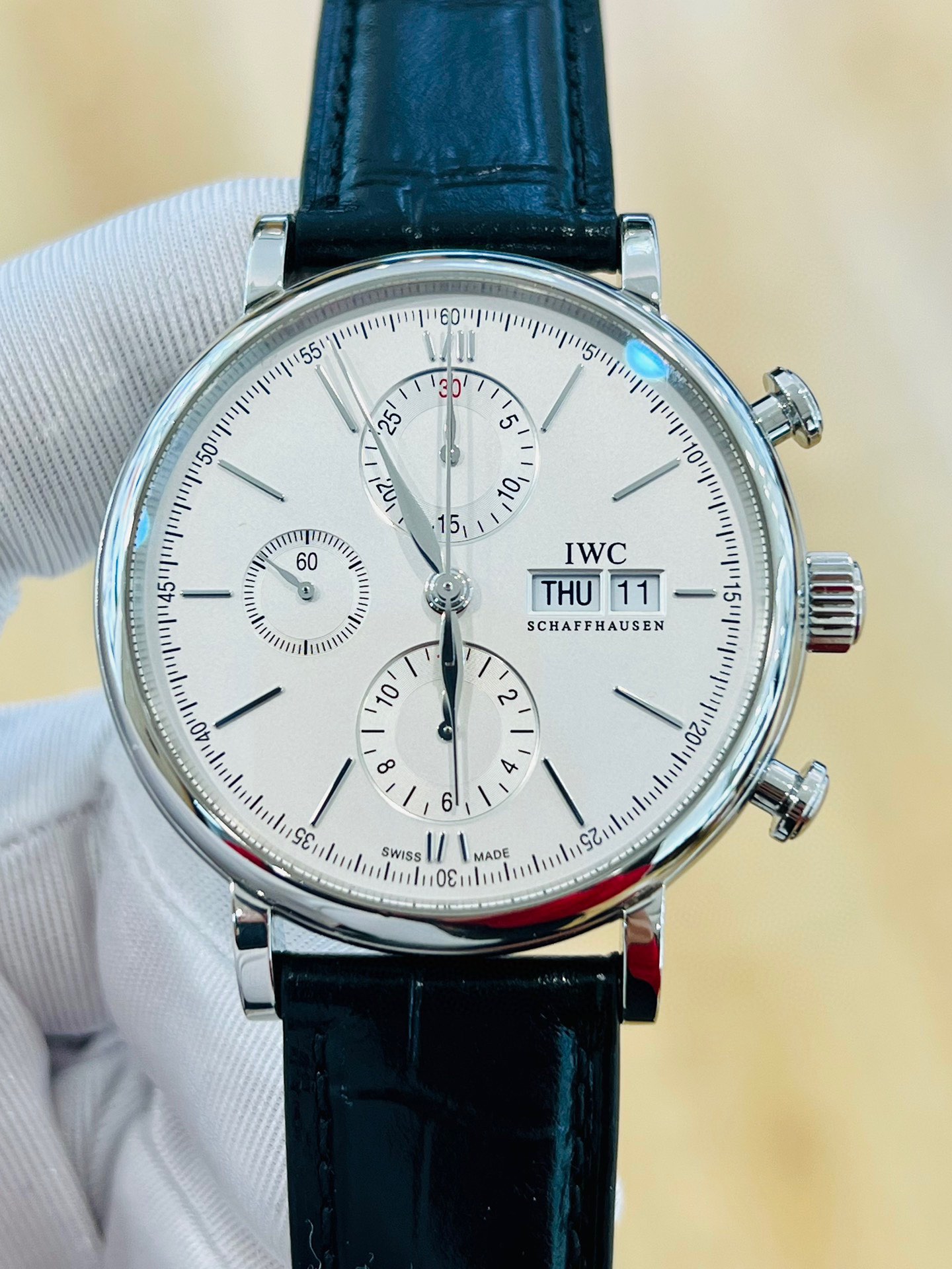 [9.8新]万国柏涛菲诺系列手表男款计时双历自动机械腕表IW391007