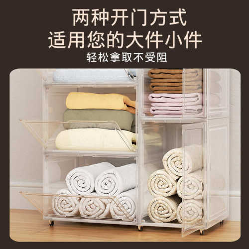 床底鞋盒收纳箱家用带滑轮床下扁平透明宿舍小尺寸塑料衣服整理箱