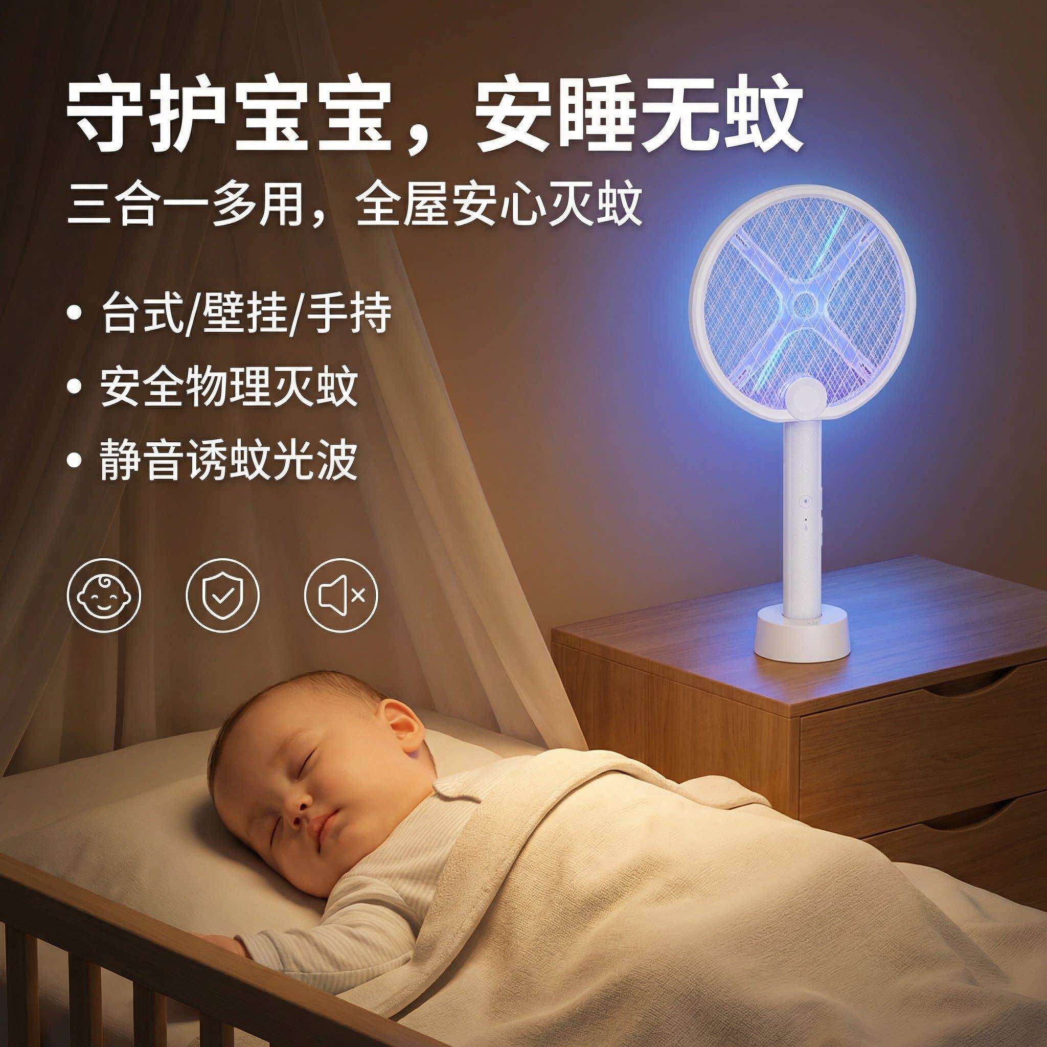 三合一电蚊拍全自动款婴儿孕妇无辐射驱蚊室内神器诱蚊子灭蚊灯