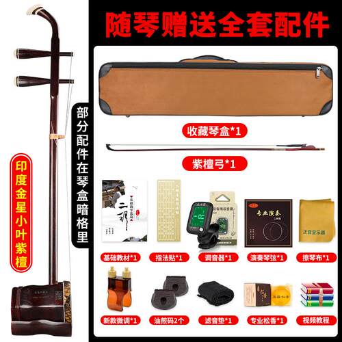 高档正音堂度印小叶紫频檀二胡听视选琴专业演奏收二胡二藏胡乐器