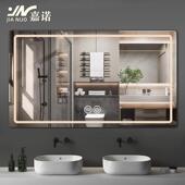 背光LED方形无浴室镜室带壁灯挂卫生间浴化妆镜长方261形发光镜