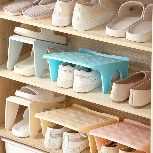 Double-layer storage shoe rack, plastic shoe holder, integra