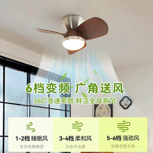 中古风扇扇灯餐厅主卧卧室吸顶电灯法灯式复古小尺寸式吊扇美244