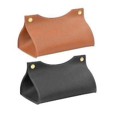 PU Leather Outdoor Tissue Box, Organizer Paper Bag,