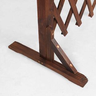 新款直销户外碳化防腐木栅栏白色伸缩实木竹篱笆网格创意园艺爬藤