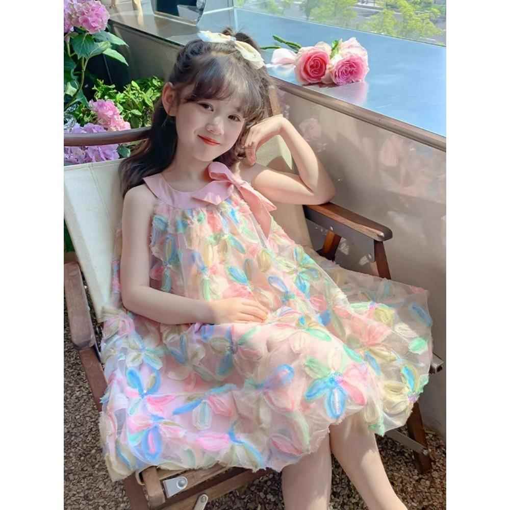 英国next ttat女童夏装连衣裙2025儿童夏季裙子洋气沙滩裙公主裙