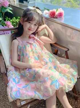 英国next ttat女童夏装连衣裙2025儿童夏季裙子洋气沙滩裙公主裙