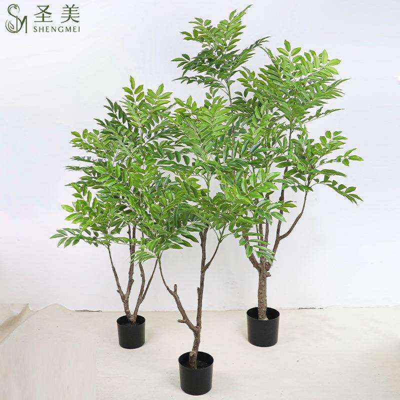 外贸仿真绿植漆木树南天竹酒店办公室家居装饰摆件仿生绿植