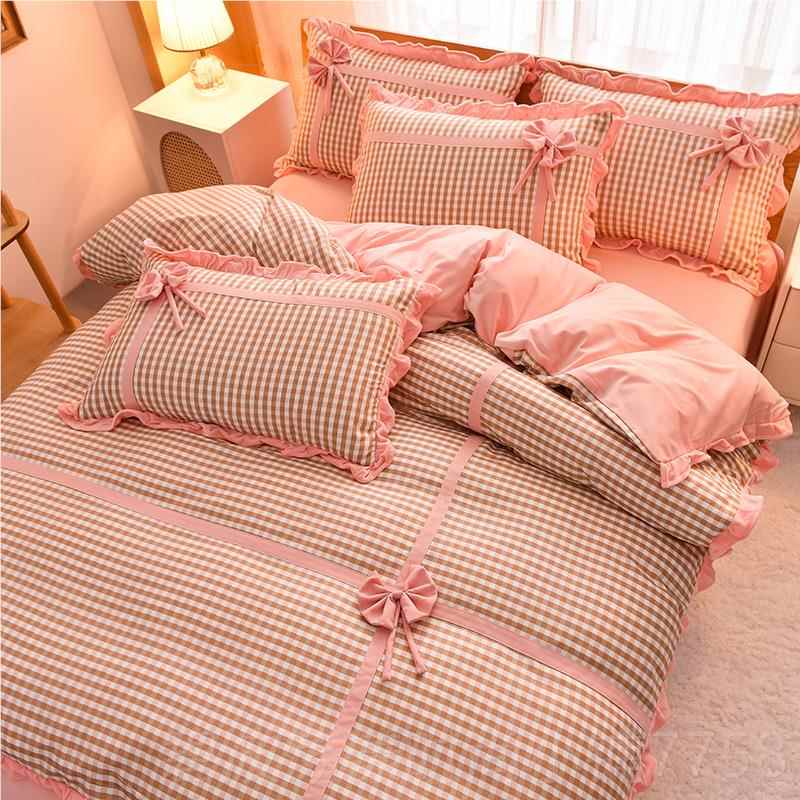 高档秋季珊瑚绒a四件套b面公主风加厚加绒单面绒被冬套法牛奶绒兰