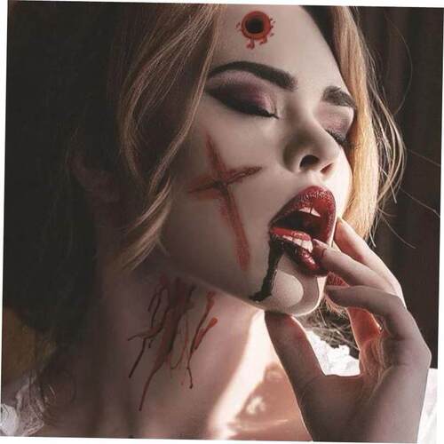 2pcs Halloween tattoo blood disposable waterproof sticker