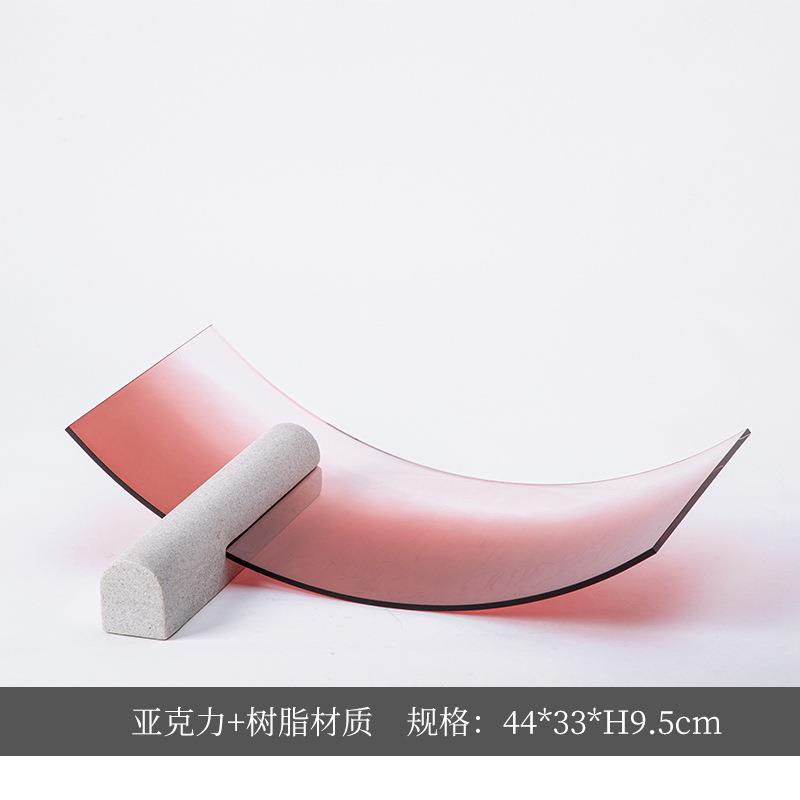 新品亚克力渐变工艺品摆件 亚克力砧板组合托盘创意样板间装饰品