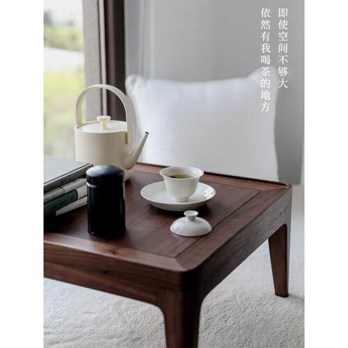 新中式飘窗小桌子榻榻米炕几实木家用小矮桌椅组合茶室小茶几方形