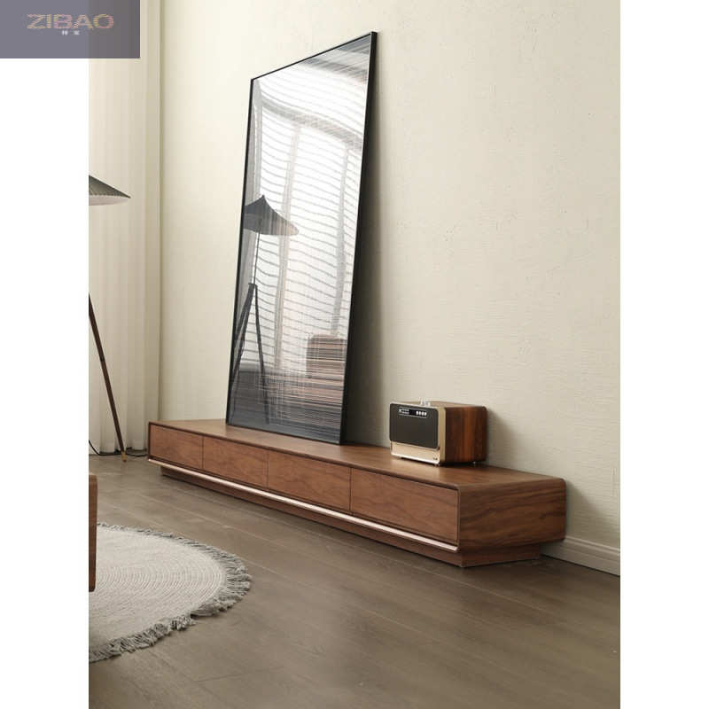 梓北欧简约实木电视柜茶几组合轻奢意式客厅胡桃木电视柜小户型地