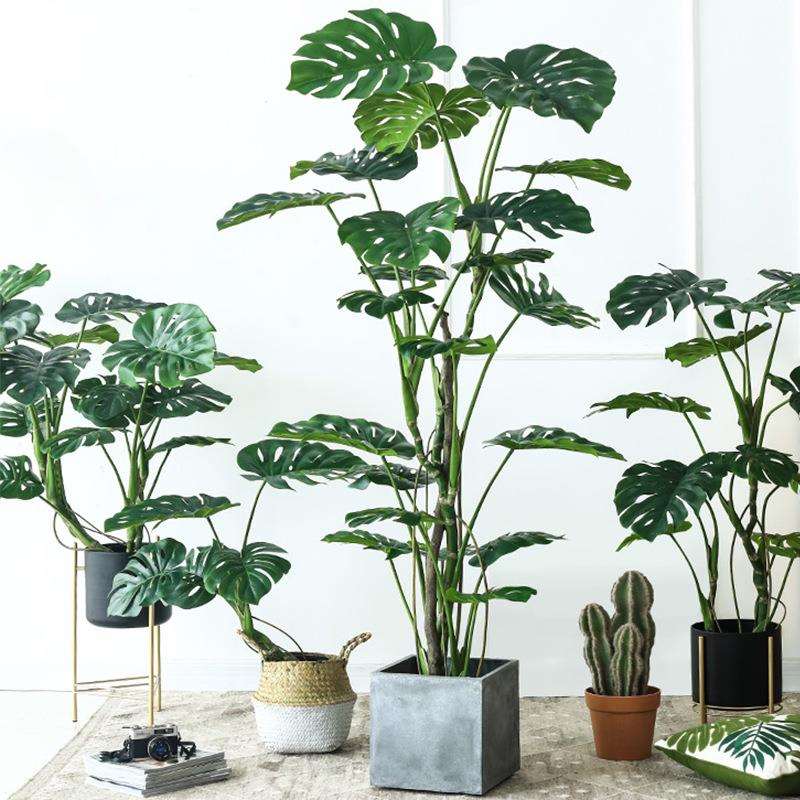 龟背竹假绿植盆栽室内装饰仿真植物摆件道具花艺家居装扮