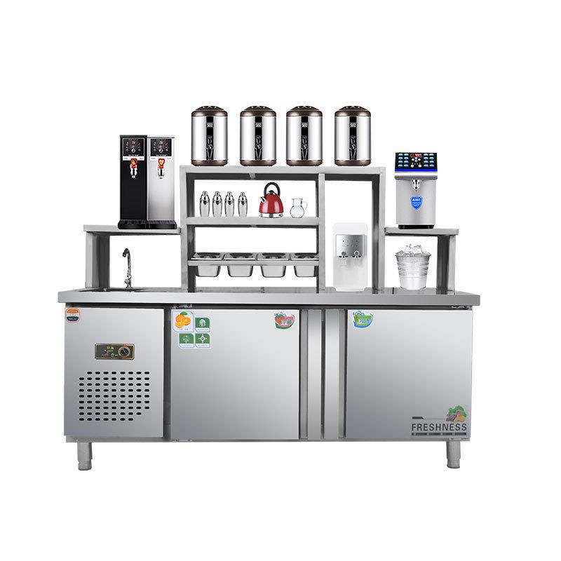 奶茶店设备全套水吧工作台商用机器冷藏冷冻冰柜饮品店操作雪克台