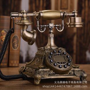 式 304尚话创意家用座机办公有欧线电来显古董 复古电机田园时MYZ