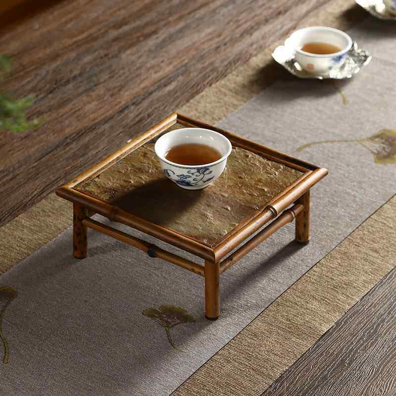 20220927竹制石面茶盘岩石鹿面壶承干台泡茶具收纳盘梅竹干泡盘茶