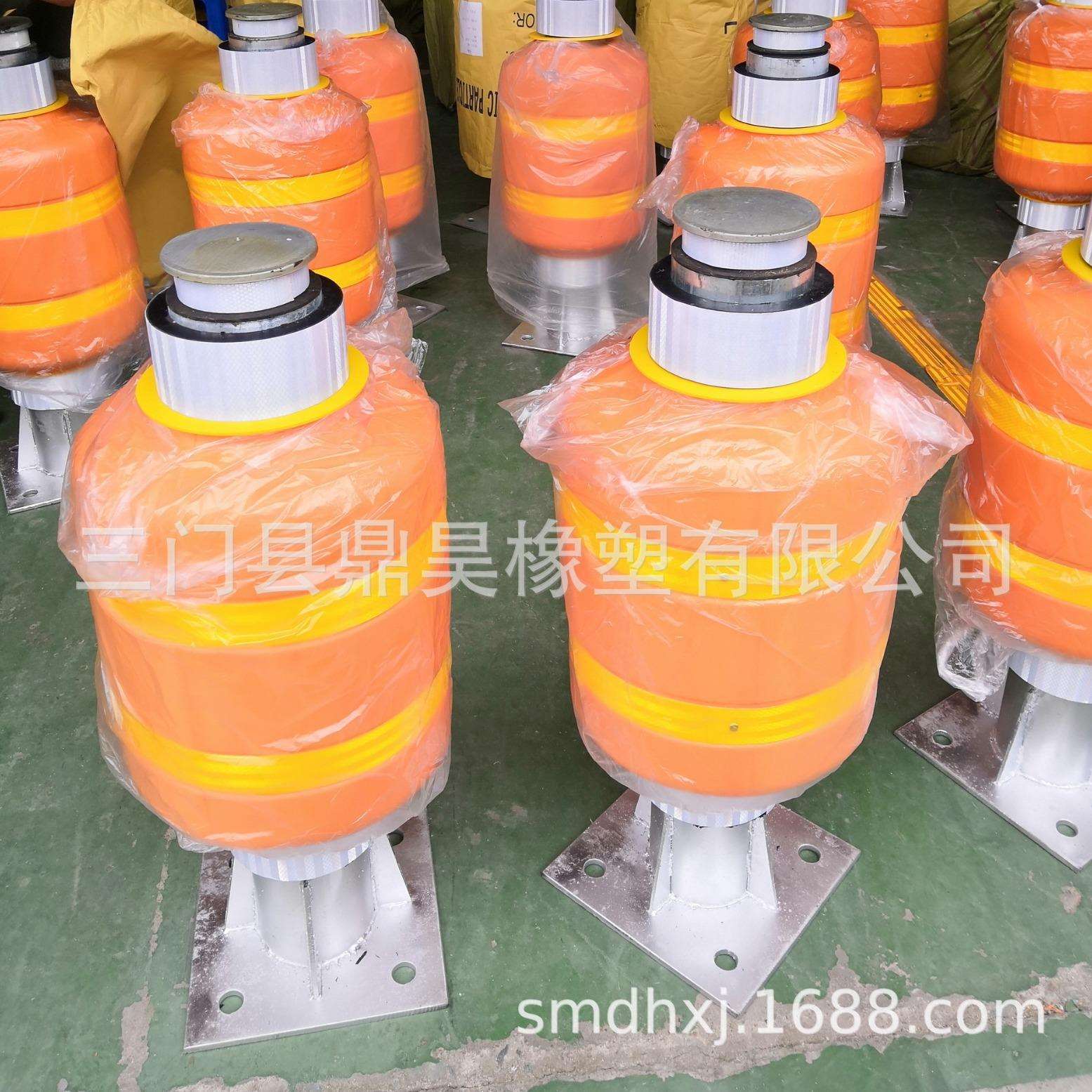 旋转式EVA防碰撞高弹性警示反光桶弯道警示防翻车塑料桶含立柱