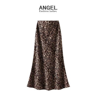 豹纹半身裙女2025秋冬季新款高腰显瘦鱼尾裙子中长款一步裙9856定