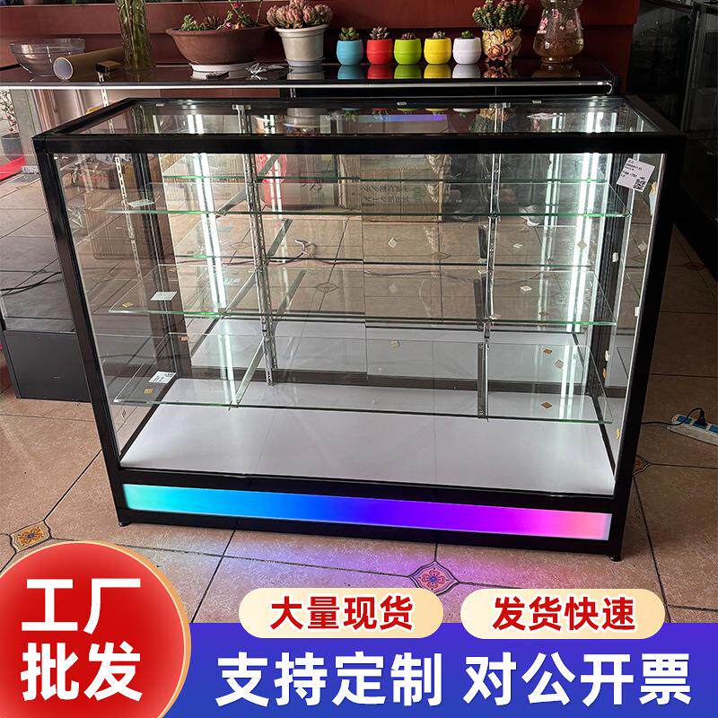 玻璃展台透明玻璃柜珠宝化妆品玻璃展示柜落地首饰玻璃陈列柜