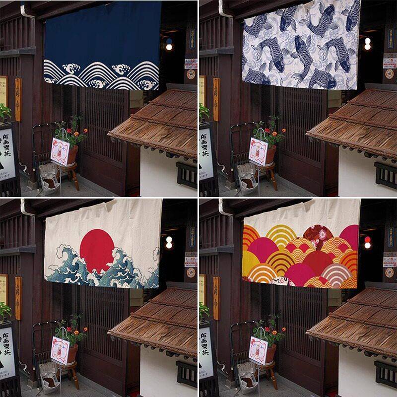 日式门帘半帘装饰挂帘餐厅出餐口横布门头短帘料理半截帘子暖帘