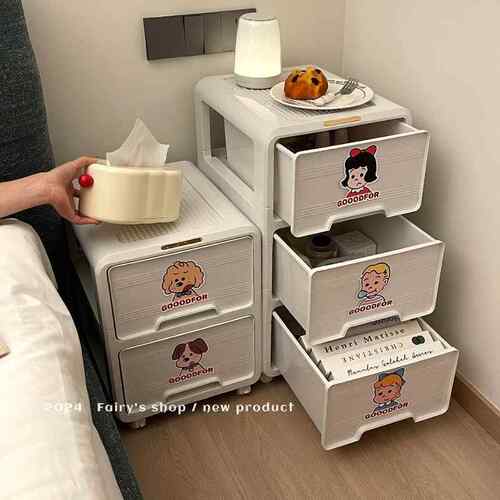 家用抽屉收纳柜式多物层落移地置架卧室cd631817宿舍可动小推车床
