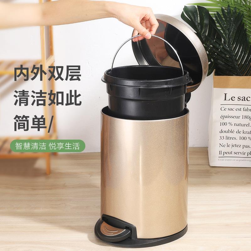 不锈钢脚踩垃圾桶 不锈钢果皮桶 翻盖垃圾桶无