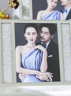水晶玻璃摆件结婚照片客厅装饰简约框架创意相框摆台手工专用玄关