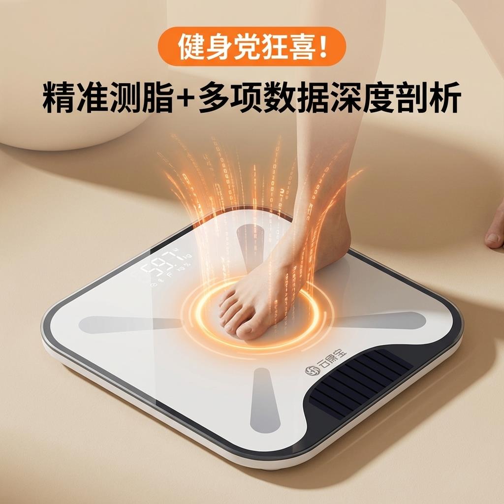 【新品上市】林卉智能体脂秤高精光能充电体脂秤减肥专用智能蓝牙