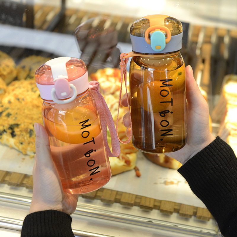 LOGO便携塑料吸管水杯锁扣水杯