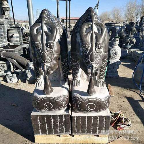 青石吸水兽仿古石雕吸水神兽庭院景观雕塑小品石雕动物厂家现货